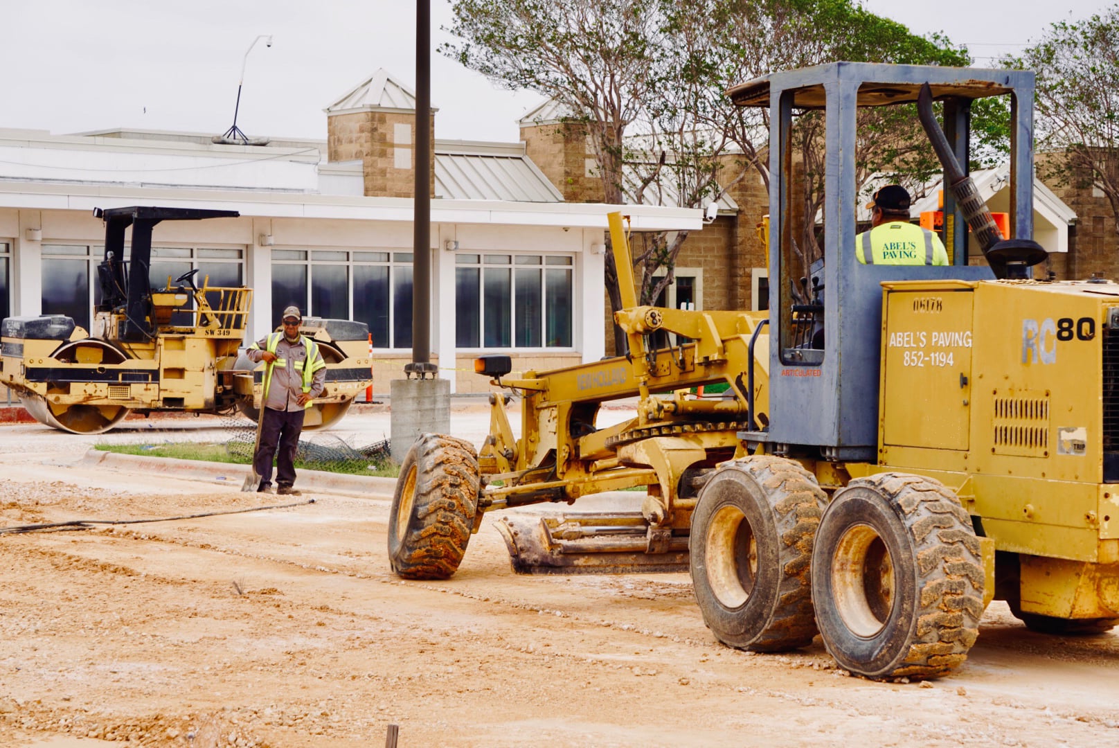 Abel's Paving construction jobsite in Corpus Christi